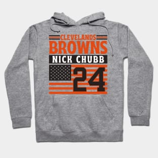 Cleveland Browns Chubb 24 American Flag Football Hoodie